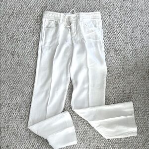 Linen White Drawstring Pants